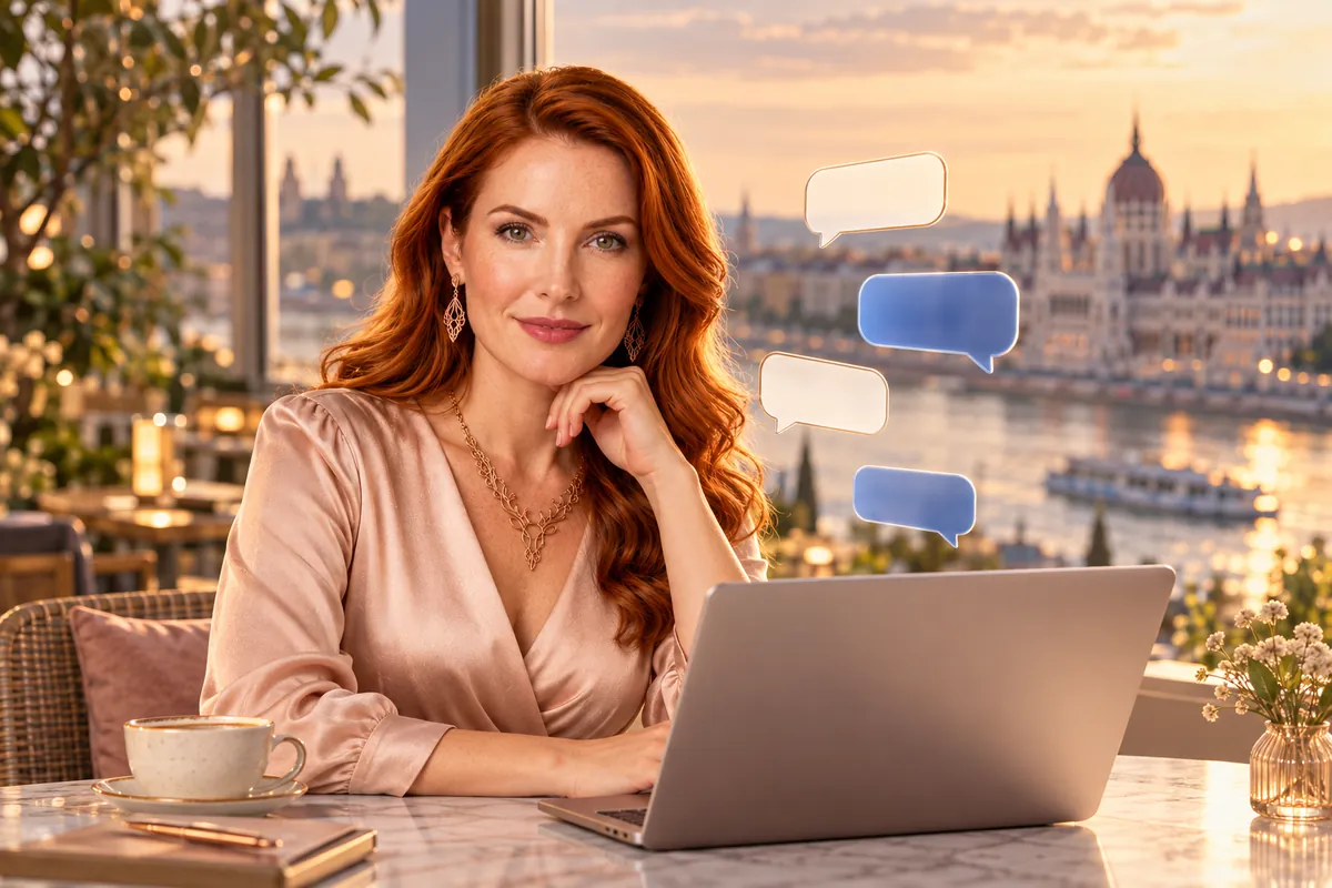 Enéh Hungarian chatbot conversation on a business website