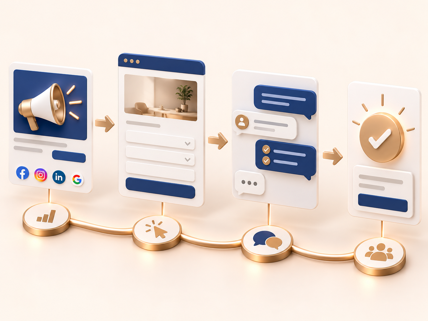 Gyakorlati ábra: AI chatbot Google Ads landing oldalra: így lesz a fizetett kattintásból beszélgetés