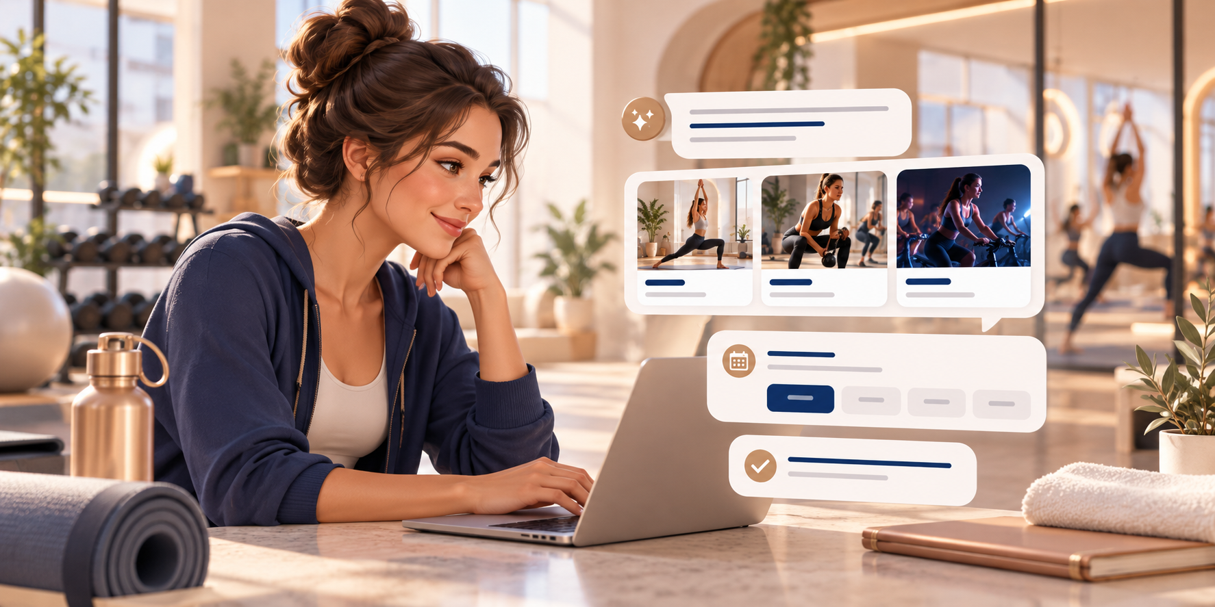 Illusztráció: AI chatbot edzőtermeknek és stúdióknak: kérdésekből próbaalkalom